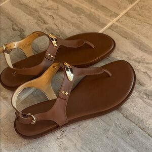 Michael Kors Tan Sandals with Gold Highlights